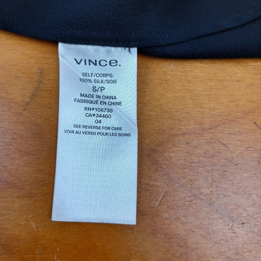 Vince Mock Neck Silk Shift Dress Size S Women Minimalist Quiet Luxury In Black - Picture 14 of 15